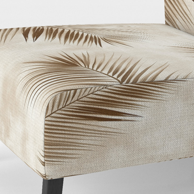 Chaise rembourrée Palm Trees - Fauteuil de chambre Drift IV, Slipper Armless