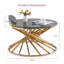 Retro Luxury Round Stainless Steel Coffee Table Set With Side Table-2042200280