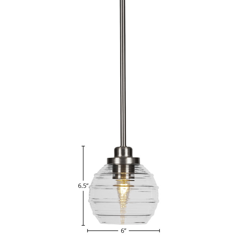 Odyssey 1-Light Mini Pendant, Brushed Nickel, White