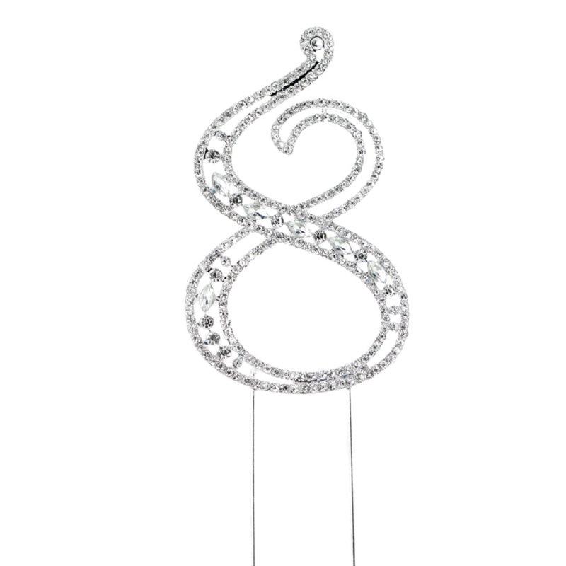 Surmatelas à gâteaux 8 rhinestone, Argent