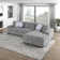 Odesser  115"W 2-Piece Chenille Sectional Sofa Sleeper with Chaise