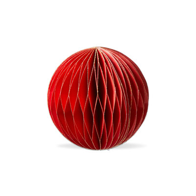 Glimmer Paper Ball Decor Small Red Everyday
