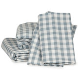 Gingham Plaid Percale Plaid Sheet Set