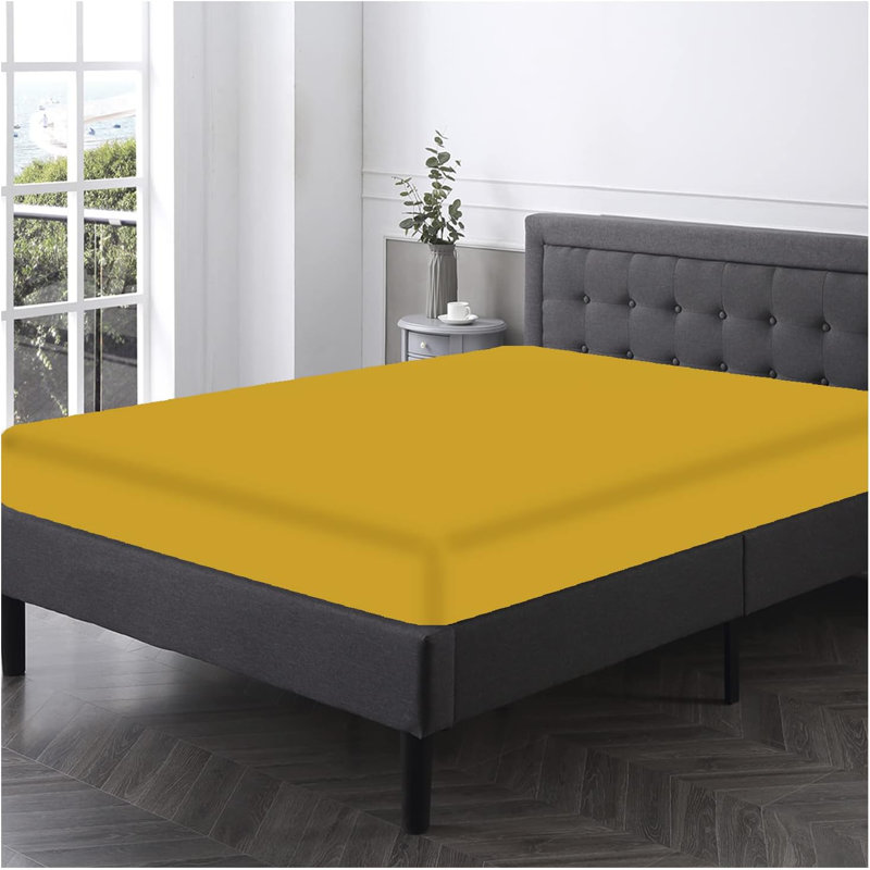 Plain Solid Polycotton Fitted Sheet Deep Comfortable Bedding Sheet, Royal Blue, King