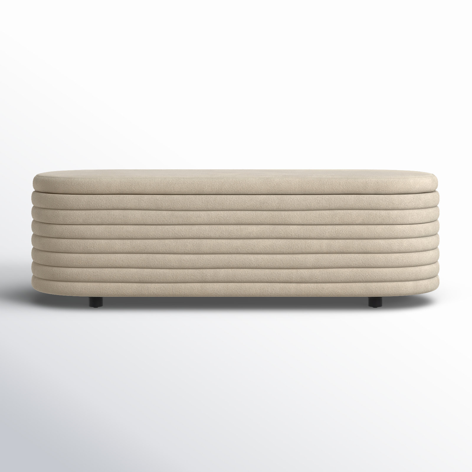 Delray 60" Linen Bedroom Bench, Tan Boucle