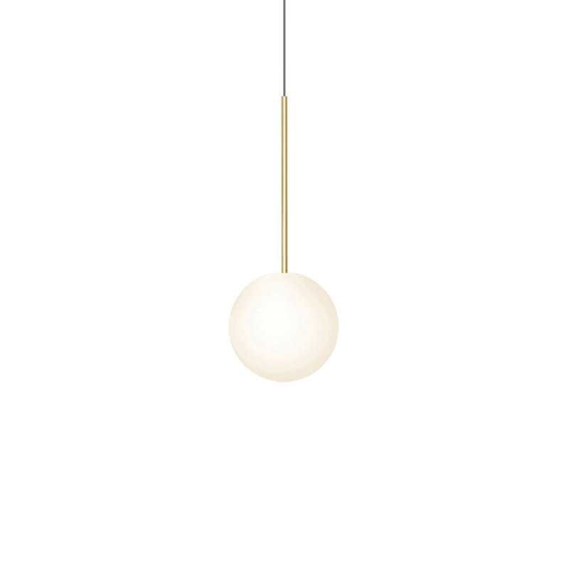 Bola Sphere Pendant, 20.4" H x 8" W x 8" D, Brass