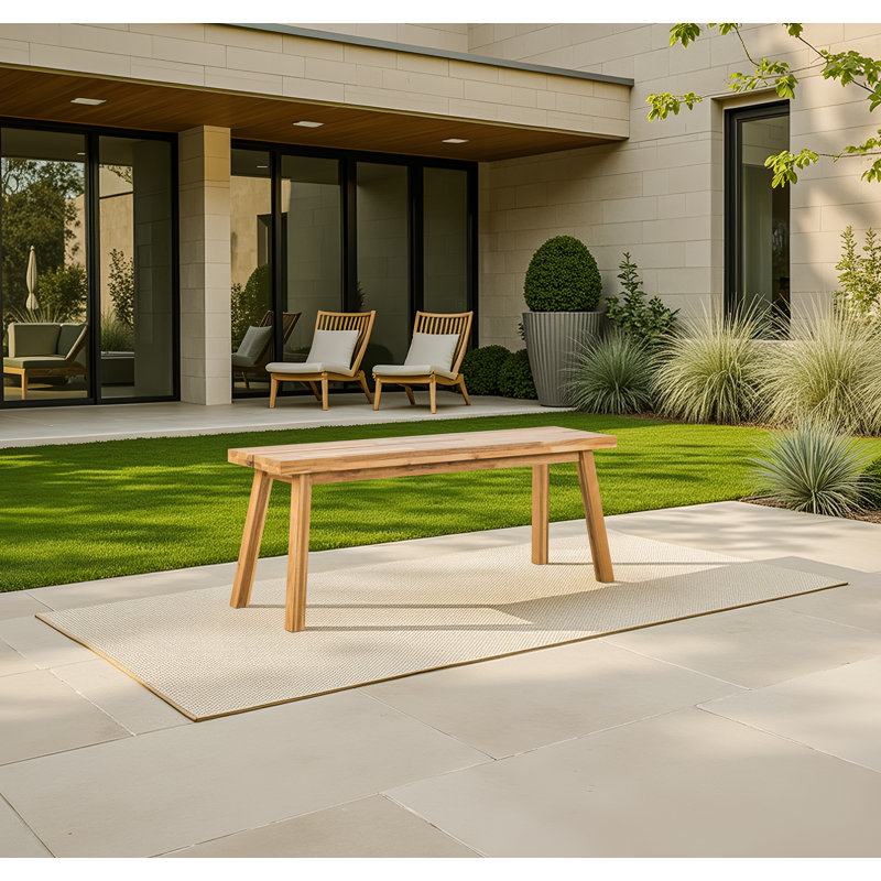 Banc d'extérieur en bois massif, Naturel