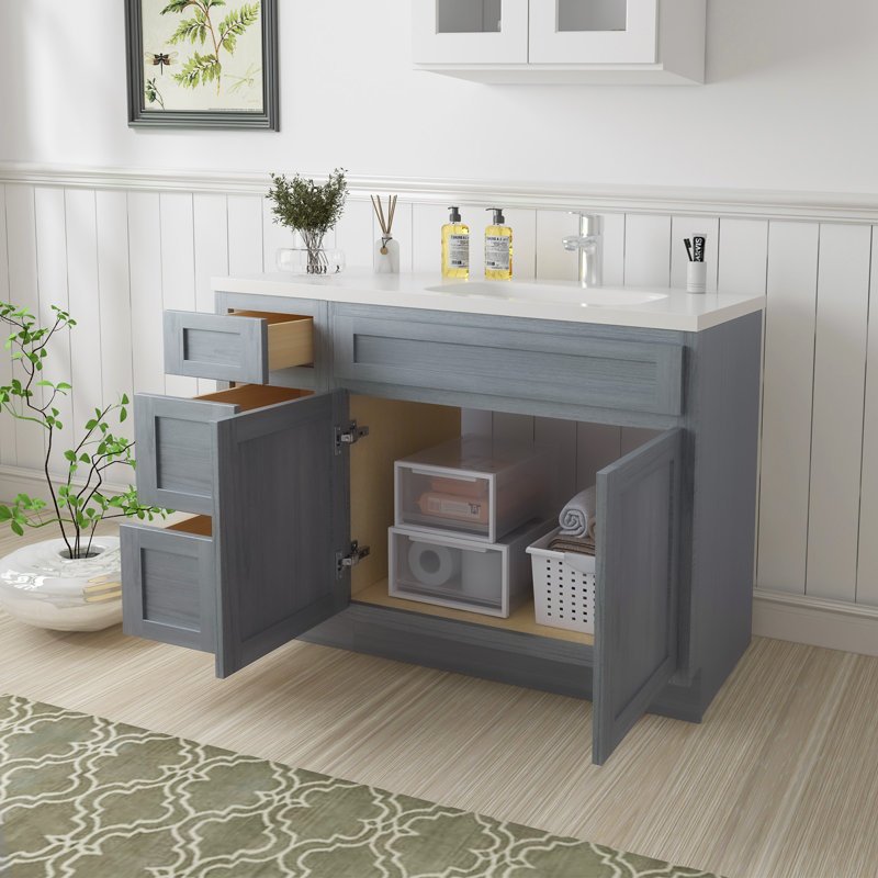 Base de meuble-lavabo simple 51 po seulement, Argent
