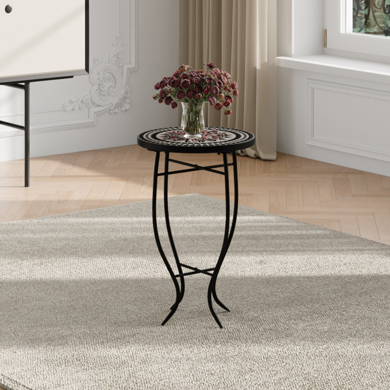 Round Iron Outdoor Dining Table - 36 cm W 36 cm D