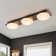 3 - Light Walnut Grain Led Rectangle Semi Flush Mount With Shade