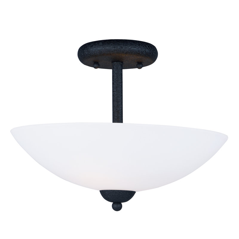 Fudo Semi Flush Mount, Textured Black