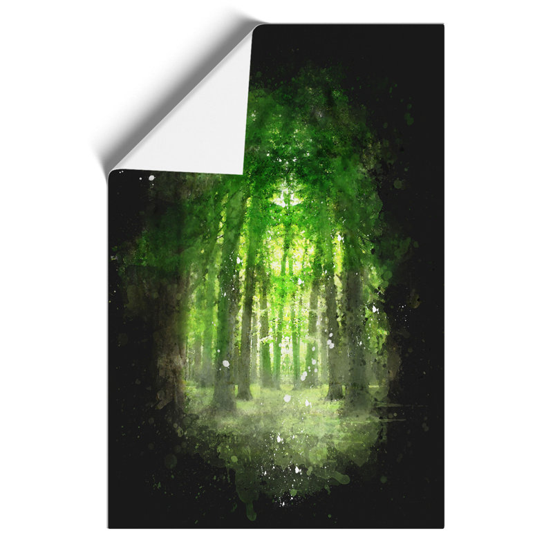 Green Forest Paint Splash - Frameless Print, 30cm H x 21cm W x 0.1cm D