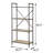 Four Tier Metal Bookshelf With Wooden Shelves, Oak Brown & Gray-123136774-123136775