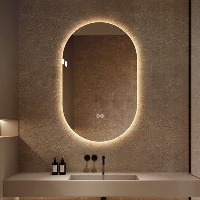 Miroir de salle de bain 48 po x 30 po à DEL pour écran de salle de bain mural Idée de cadeau
