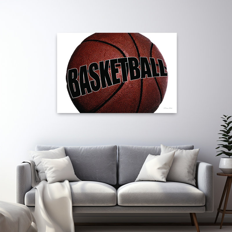 Basketball, art contemporain hivernal, H 32 po x l 48 po