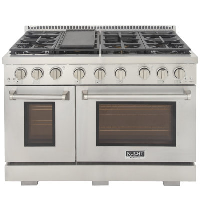 48 in. 6.7 cu. ft. Natural Gas Range Two Ovens in Olive Green with True Simmer Burners