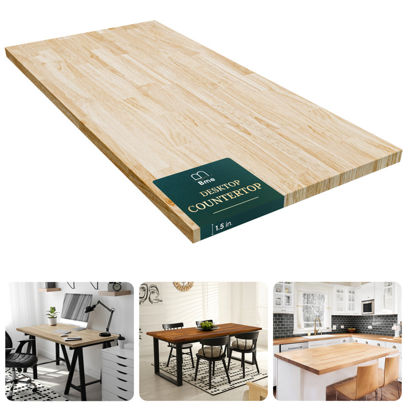 Comptoir en hévéa massif Bartlum, H 72 po x l 36 po x P 1,5 po