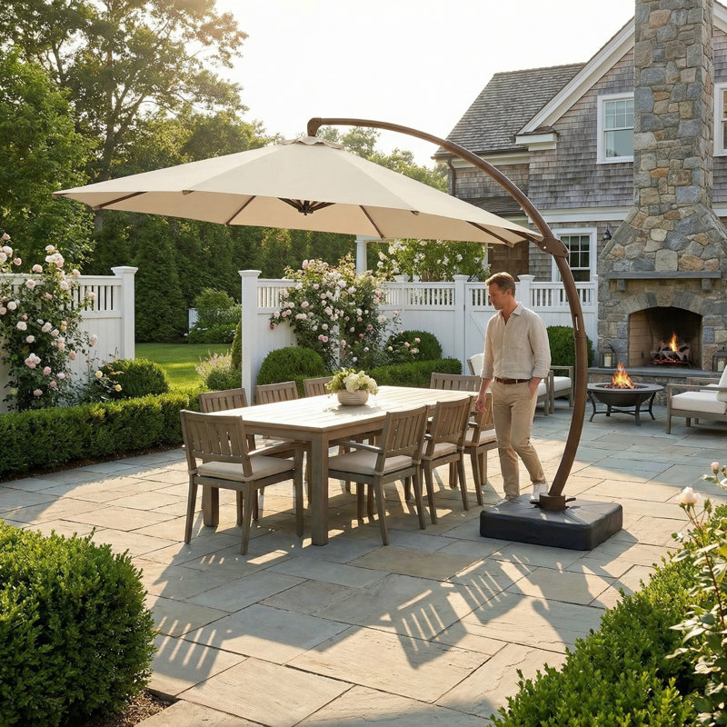 33,5 po Patio-Cantilever-Parasol-Base avec poignée et roulettes, 330 lb