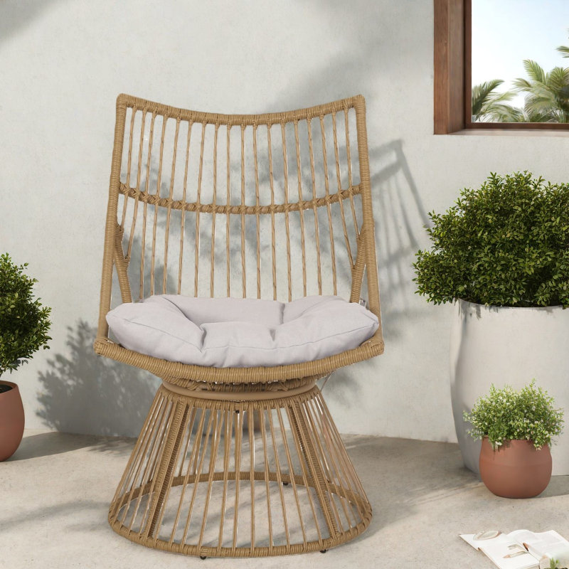 Chaises longues confortables de patio, style boho en fer rotin Pe pour la maison de patio