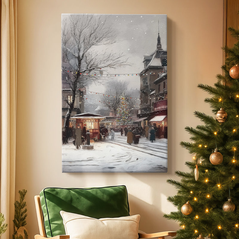 «Chalk Promise of Pines» - Toile tendue avec châssis de qualité supérieure, H 12 po x l 8 po
