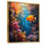 Orange, bleu, corail, poisson rouge, Marvel - art mural de mur de corail, salon-1717087448-1745399139