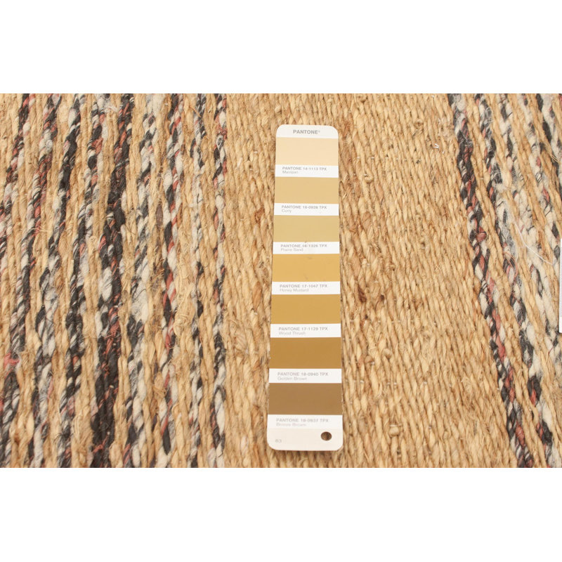 Tapis brun clair tissé à plat à la main Burson