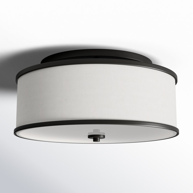 Elzira Linen Semi Flush Mount, Rubbed Bronze