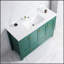 Meuble-lavabo vert 48 po avec lavabo en céramique, rangement abondant - 4 portes à fermeture douce et 2 tiroirs-964389296
