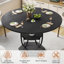 Table de salle à manger ronde de 47 pouces avec tablette de rangement pour la cuisine et la salle à manger (noire)-63140704-63140711-63140708