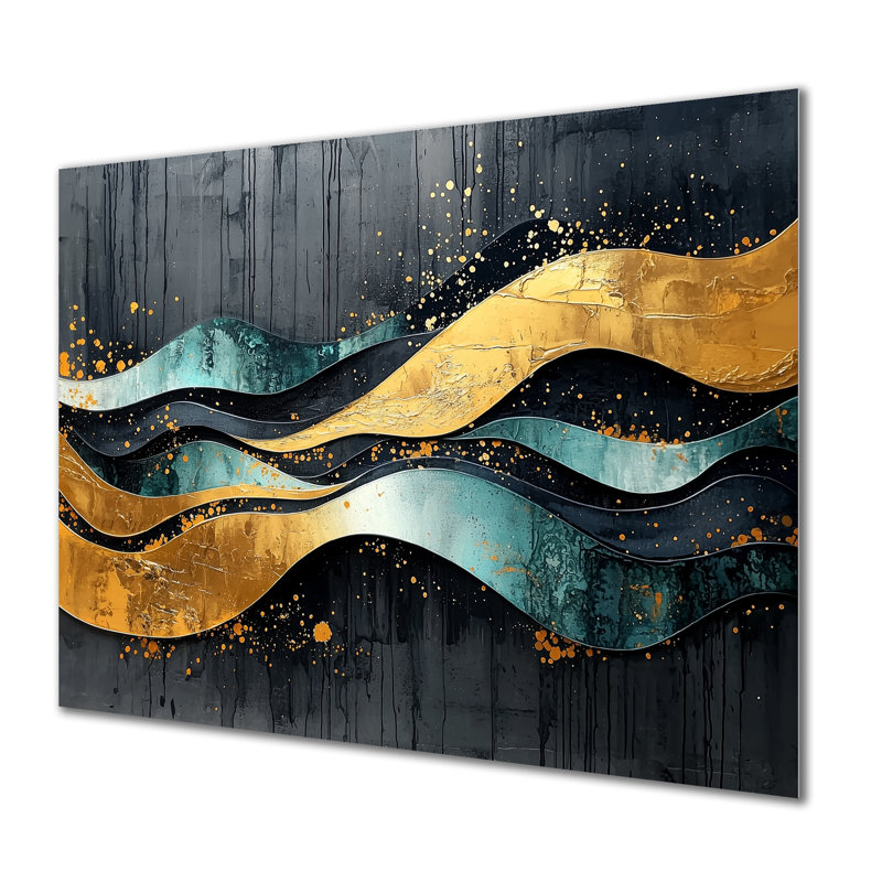 Abstrait transitionnel temporal abstrait III - impression moderne sur métal, H 12 po x l 20 po