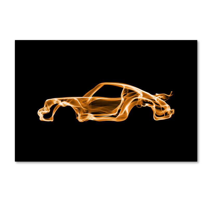 Octavian Mielu Porsche 911 Turbo Orange Smoke Gallery-Wrapped Canvas Art