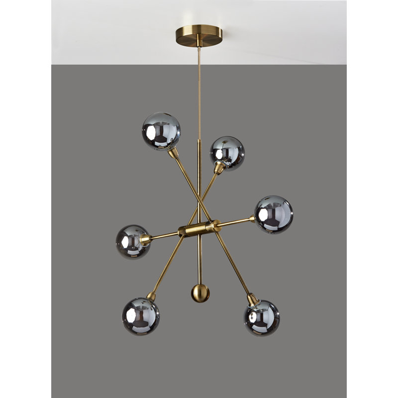 Lorraine 6 Light Metal Dimmable Sputnik Chandelier