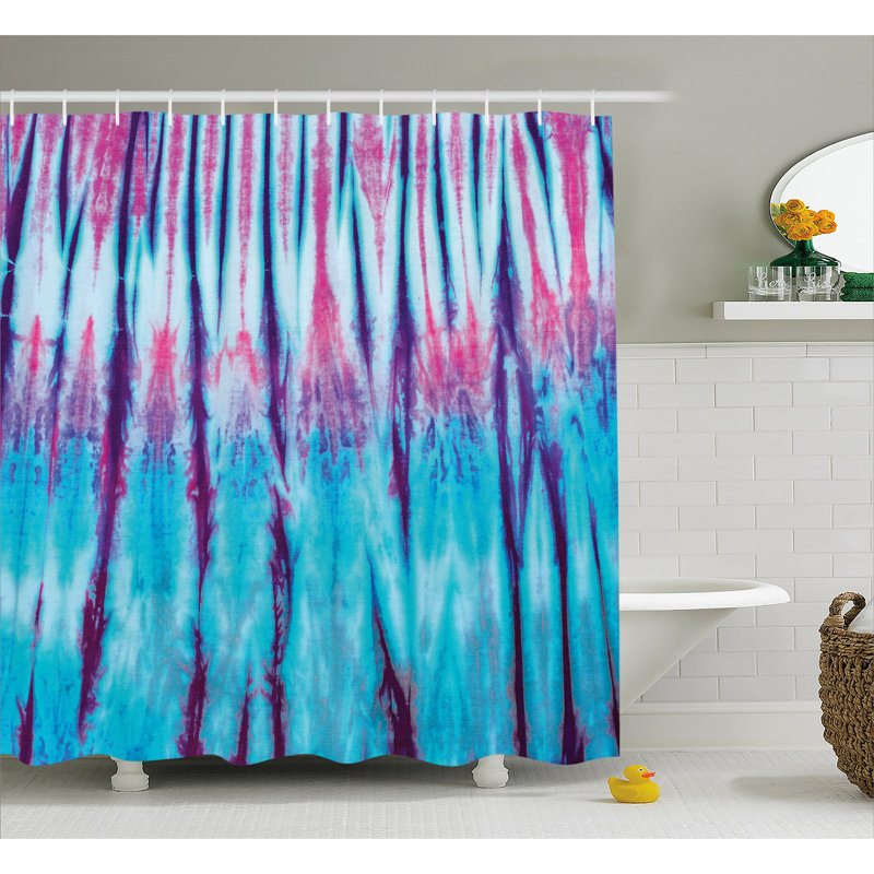 Rideau de douche simple hippie alter life de l’art rétro à décoloration vertical Nina, H 70 po x l 69 po