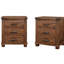 Table de chevet en bois récupéré naturel pour la chambre à coucher, 3 motifs rustique massif