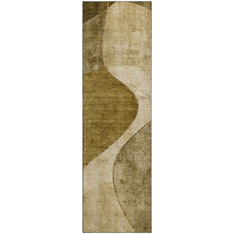 Premium Machine Washable Cerrito Brown Rug, Runner 2'3" x 7'6"