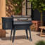 Barbecue à granules de bois et fumoir de 456 po² avec contrôle automatique de la température PID, pieds pliants pour patio ou véhicule récréatif en bronze
