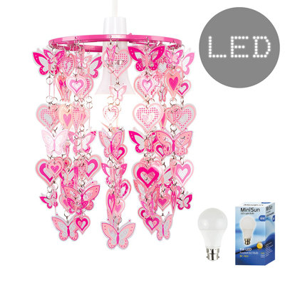 30cm H Porcelain Silk Novelty Lamp Shade ( Screw On ) in Pink