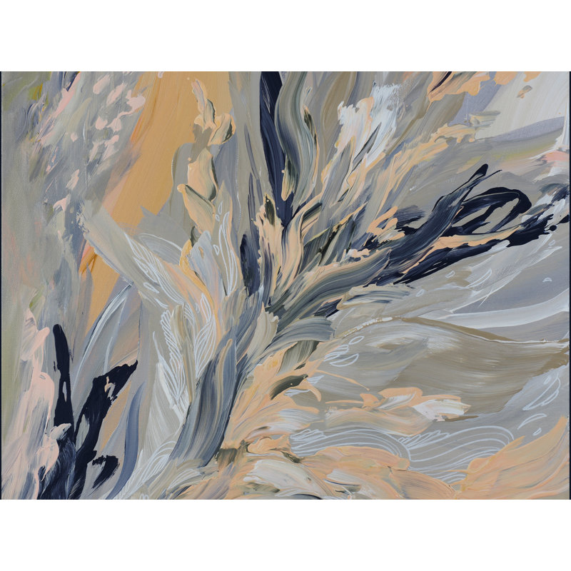 The Peach Blossom Spring Framed Print Canvas, 16" H x 20" W, Black Framed Paper