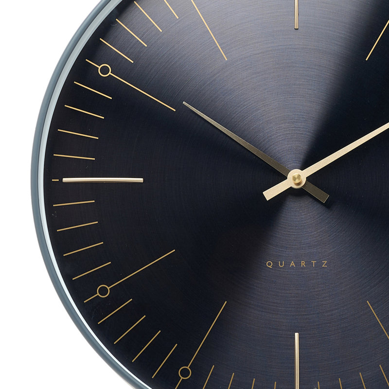 Glass Wall Clock, Black/Gold