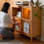 Vitrines en bois massif et verre Burlywood