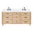 ARIEL Monrow 72" Solid Wood Double Sink Bathroom Vanity in Oak with 1.5" Carrara White Quartz Top, Center, Oval Sink-99405064-131238900-131238906