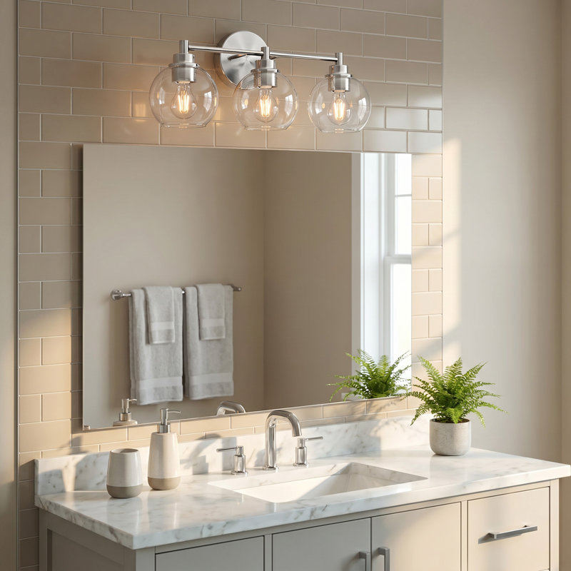 Éclairage pour meuble-lavabo Shelburn, Nickel brossé, 3