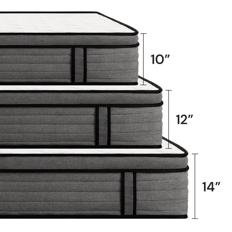 12 Inch Mattress, Hybrid Mattress In A Box, Pocket Springs For A Cool Sleep, Medium Firm Feel With Motion Isolation, Queen