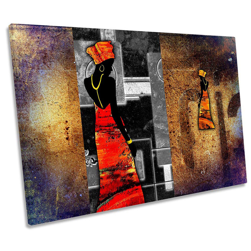 Tribal African Woman - Wrapped Canvas Print, 40.6cm H x 61cm W x 2cm D