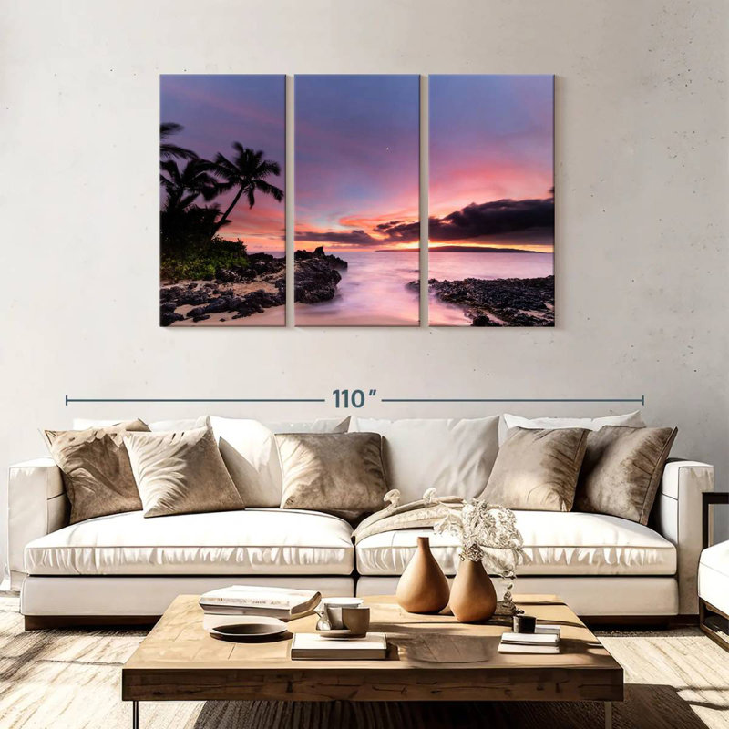 Gillard, Makena Cove, Hawaii, coucher de soleil, H 20 po x l 33 po