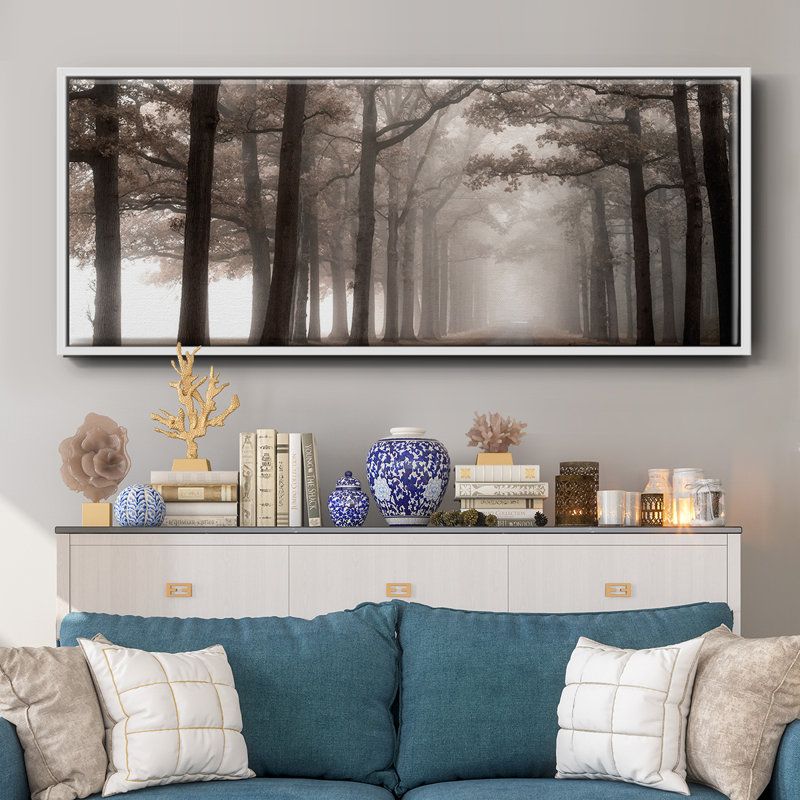 Misty Road- Framed Canvas, 20" H x 50" W