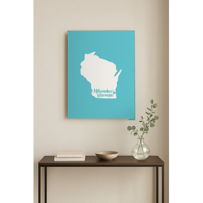 Home Sweet Milwaukee — Wisconsin State Silhouette — Portrait Metal Wall Art