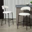 Tabouret de bar 26 po à hauteur de comptoir avec tabouret de bar et housse en tissu noir avec revêtement thermolaqué et repose-pieds