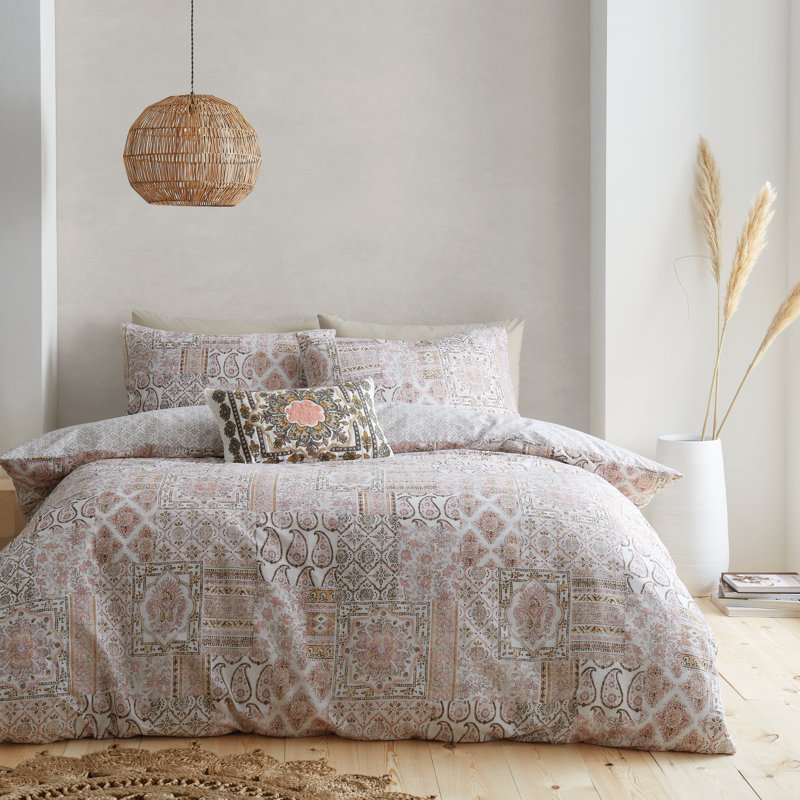 Iniko Cotton Duvet Set, Single Duvet Cover + 1 Standard Pillowcas