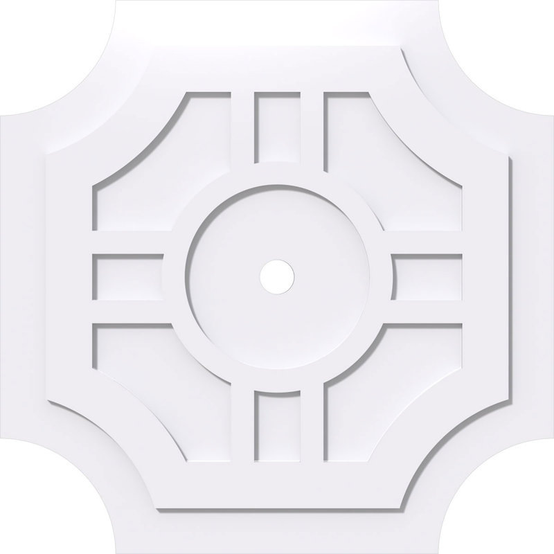 Médaillon de plafond contemporain en PVC de qualité architecturale 32 po x P 2 po x P 9 1/2 po x P 1 po